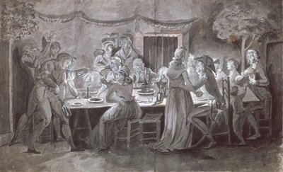 An Evening Wedding Meal by Jacques Bertaux